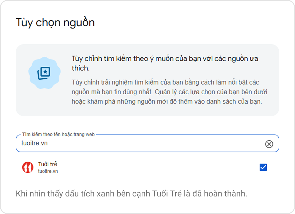 Các nguồn được ưu tiên